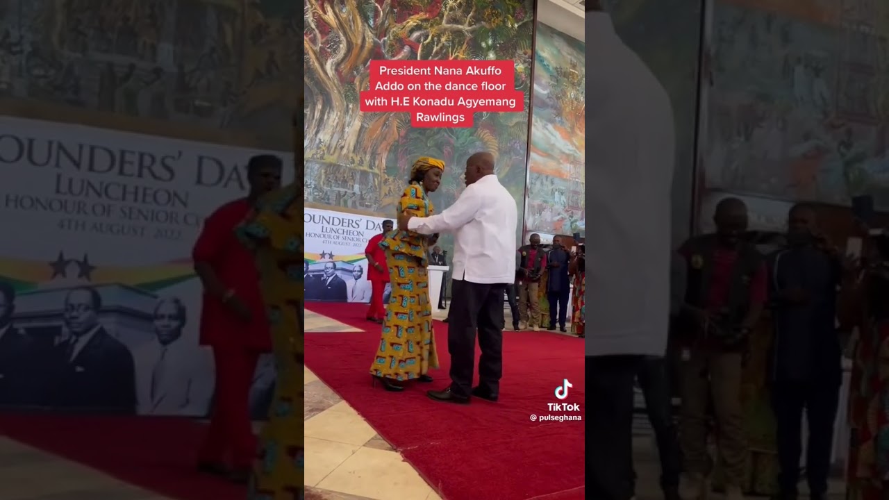 President Akuffo Addo and Konadu Agyemang Rweling shows dancing moves