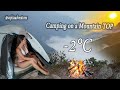 Alone girl solo camping on the mountain top  relaxing satisfying  sophia adventures