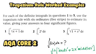 Trapezium Rule | AQA A Level Core 2 | Worked Example, Easy Table Method | Engineers Academy