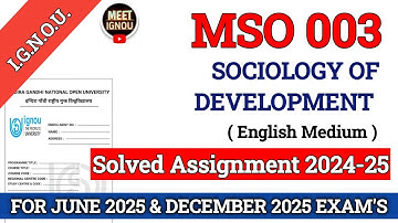 MSO 003 Solved Assignment 2024-25 // Sociology of Development // #mso003_assignment #mso003_ignou