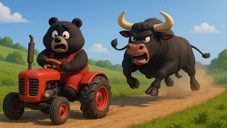 Scary Tractor Chase Bear Farmer Cant Get Away Vehicles Farm Animated