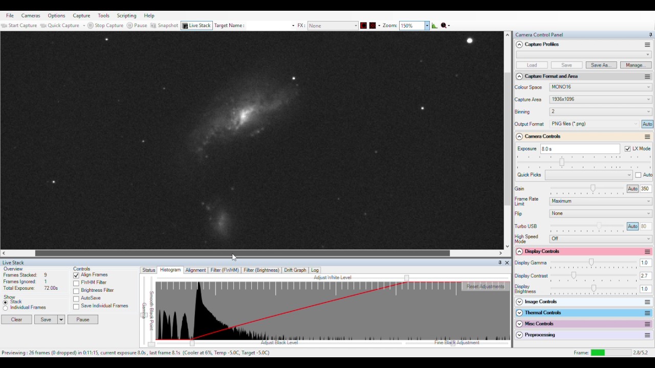 Cocoon Galaxy Live Stack ASI290MM C8@f5 - YouTube