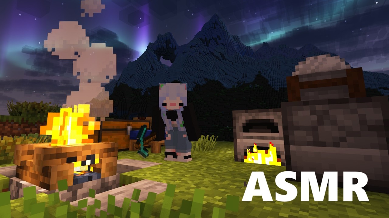 ASMR МАЙНКРАФТ :: Исследую наш сонный сервер 🌧️🌼