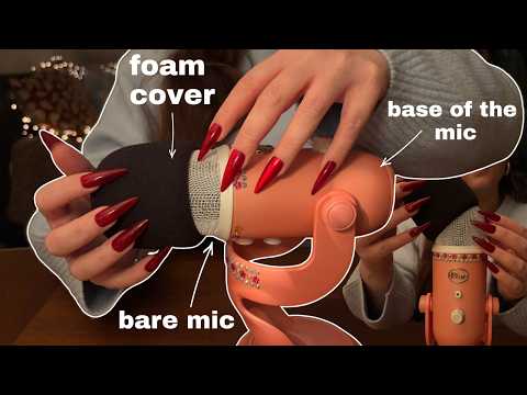 ASMR Bare & Foam Mic Scratching ｡˚ Horizontal Mic ｡˚ Base of the Mic ~ no talking