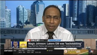 ESPN FIRST TAKE | Stephen A. | Says GM Rob Pelinka told people Johnson wasn't "working hard enough"
