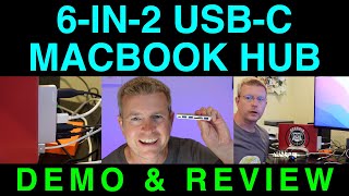 6-in-2 Macbook USB-C Hub Adapter by RayCue Demo & Review Thunderbolt Compatible