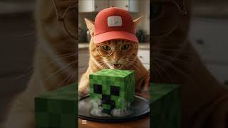 Cat vs Creeper 💥 Unexpected Ending! r #Minecraft #Creeper #Explosion #FunnyCat #catbloger  #shorts