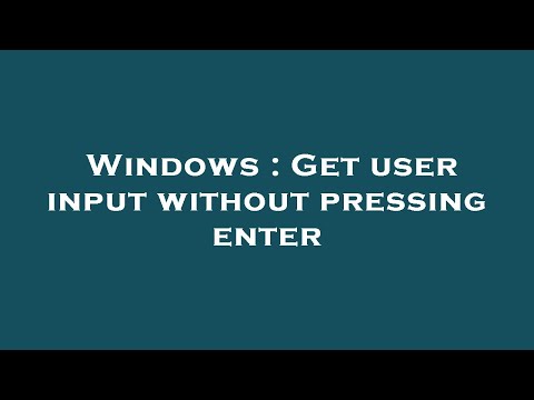 Windows : Get user input without pressing enter