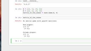 01 Representing games using Nashpy screenshot 2