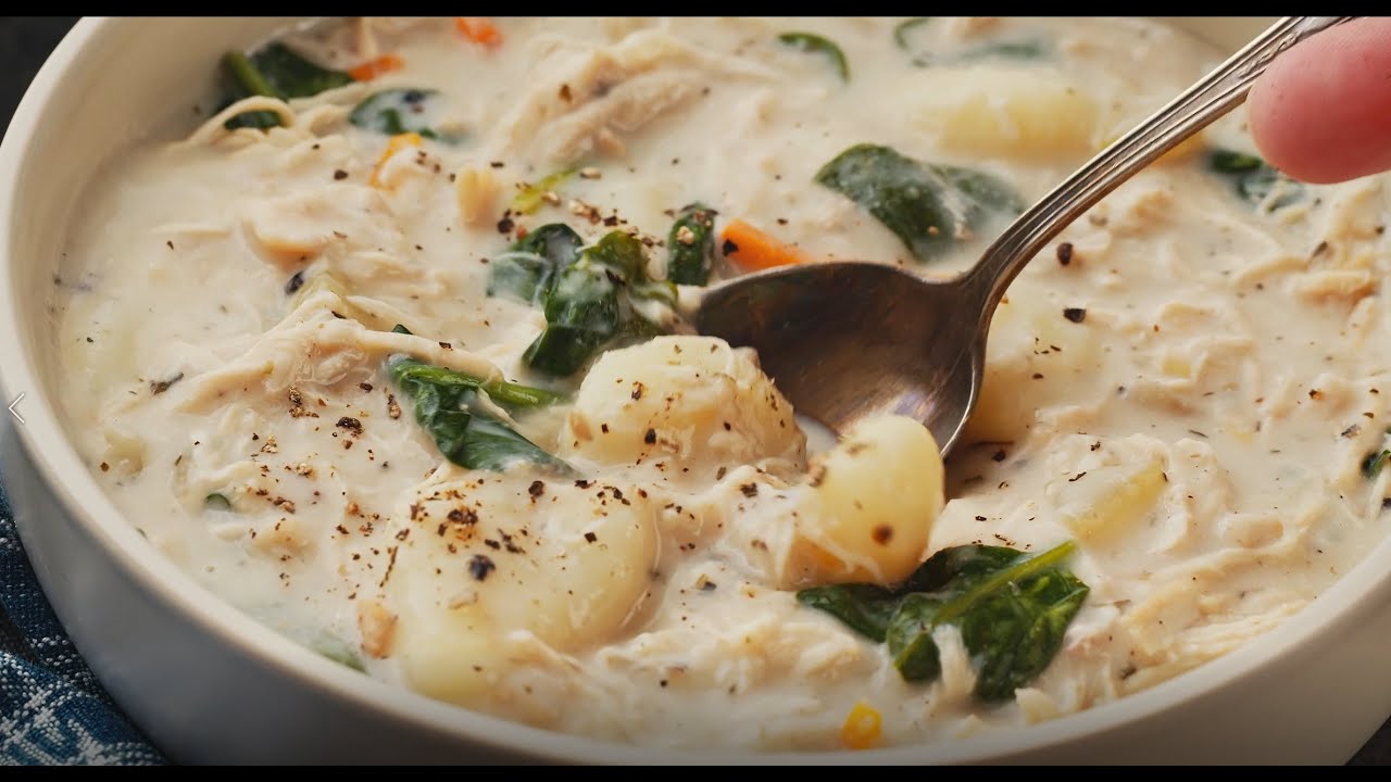 Slow Cooker Chicken Gnocchi Soup YouTube