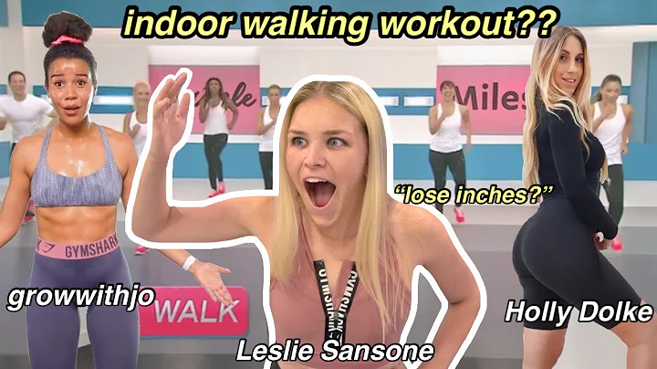 I TRIED ~viral~ INDOOR WALKING WORKOUTS *walk at-home* (GrowwithJo, Holly Dolke, THE Leslie Sansone)