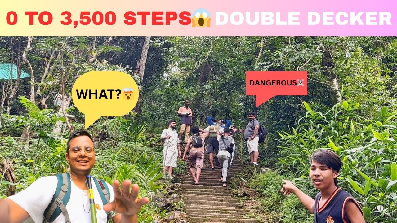 MEGHALAYA: 0 to 3500 Steps Total 7000😱 | LIVING ROOT DOUBLE DECKER BRIDGE : NONGRIAT || HIDDEN GEMS.