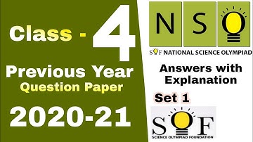 NSO Class 4 Question Paper 2020 Set 1 National Science Olympiad
