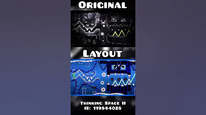 Thinking Space II Layout with Hitboxes vs Original 1 - Geometry Dash 2.2 #shorts