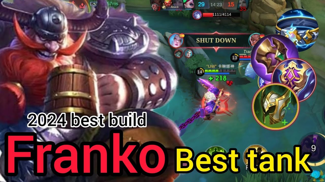 || Franko || MVP Best tank for rank up.amazing hero.Top 1 Global Best ...