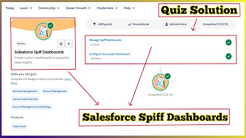 Salesforce Spiff Dashboards | Salesforce Trailhead | Quiz Solution