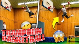 TRAMPOLIN BASKETBALL DUNK CHALLENGE!!