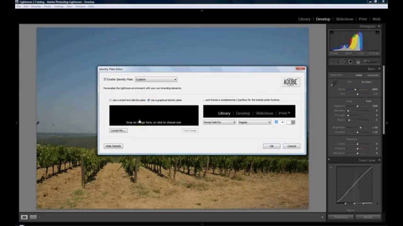 Tutorial: How to change the "Identity plate" in Adobe Lightroom 2 - YouTube