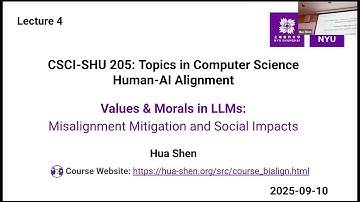 Human-AI Alignment Course - Lecture 4 [20150903] - 2025 Fall
