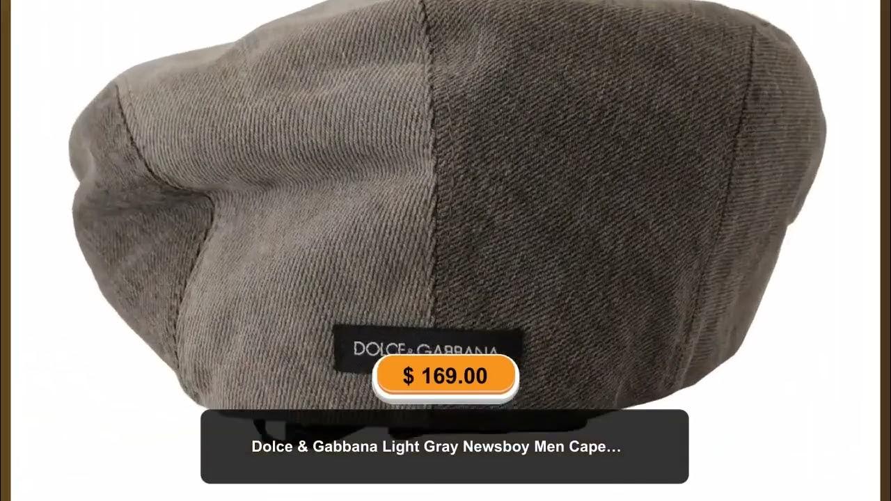 Dolce & Gabbana Light Gray Newsboy Men Capello Cotton Hat - YouTube