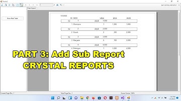 Add Subreport Crystal Reports VB.NET