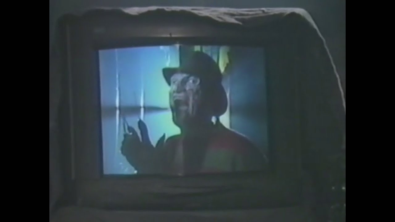 Freddy Krueger takes over TV broadcast Rare video (1988)
