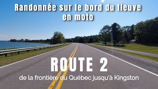 Sur le bord du fleuve en moto route 2 Ontario