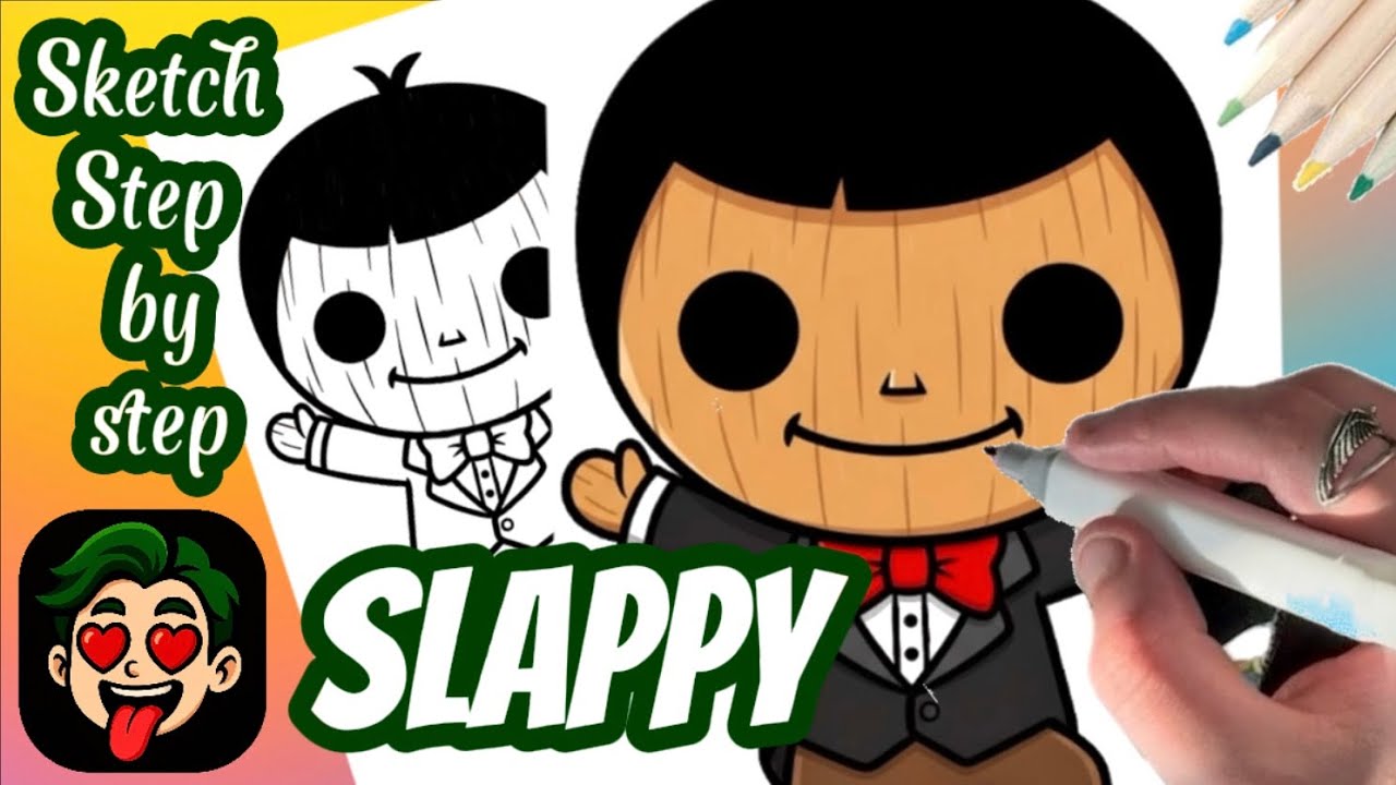 How to Draw Slappy Step by Step | Easy Horror Puppet Drawing Tutorial ...
