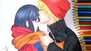 Drawing - Naruto and Hinata (Naruto)