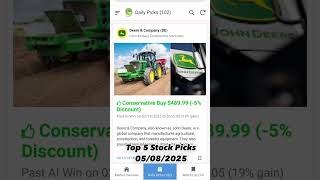 Top 5 Stock Picks - 05/08/2025 #aitrading #stockmarket #stocks #investing