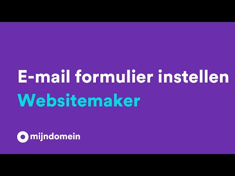 Websitemaker e-mailadres formulier instellen | Mijndomein