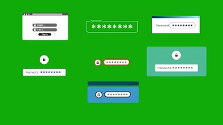 Enter password animation green screen video, computer login effect 7 templets