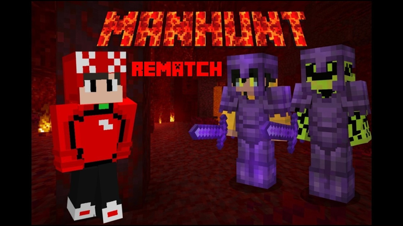 Minecraft Manhunt ama 2 Netherite Tank'a Karşı Rövanş! - YouTube