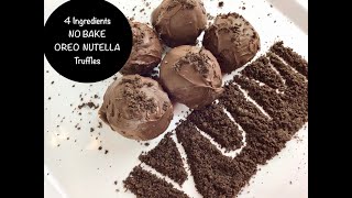No Bake 4 Ingredients Oreo Nutella Truffles Easy Valentines Day Recipe