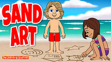 Sand Art ♫ Beach Activities for Kids ♫ Drawing In Sand ♫ Action Songs by The Learning Station