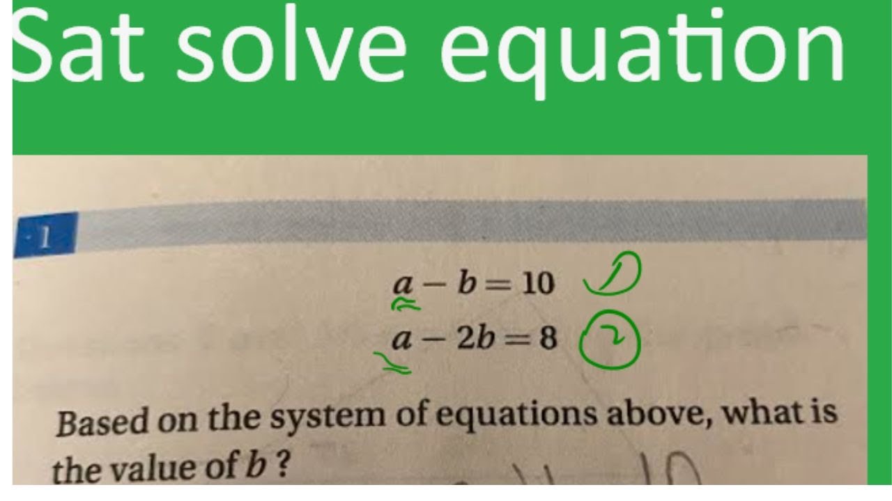 sat solve equation algebra system - YouTube
