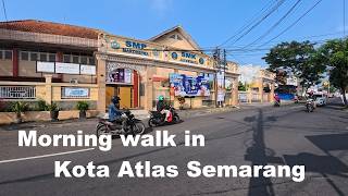 Morning Walk in Semarang's Atlas City Area | Busy with Traffic and Residential Activity