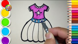 วาดรูปชุดเจ้าหญิง | วาดรูปชุดการ์ตูน | วาดรูปและระบายสี | How to draw a princess dress | draw