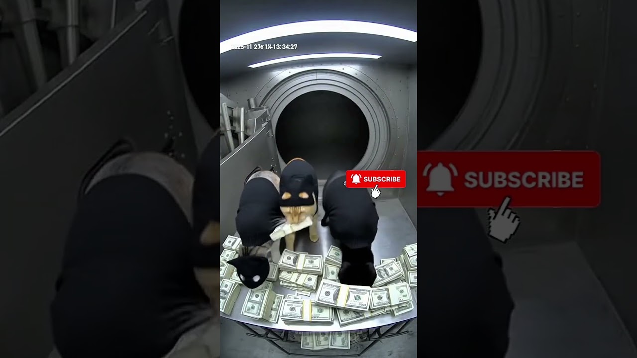 Cats stealing money from bank locker