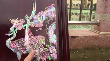 TRANH TỨ QUÍ KHẢM ỐC GỖ GÕ CŨ