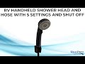 RV Handheld Shower Head and Hose with 5 Settings and Shut Off