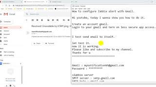 How to configure Zabbix alert with Gmail