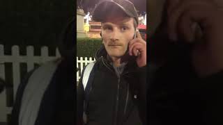 Security Guard threatening to throw water over a homeless person