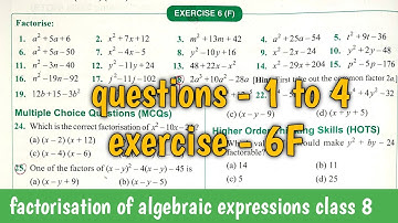 questions - 1 to 4 | exercise - 6F class 8th maths | S chand maths | composite maths