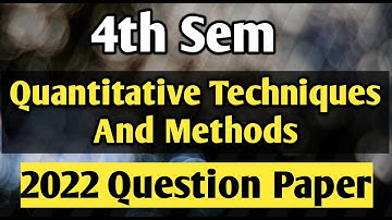 2022 Question Paper Of Quantitative Techniques And Methods | #bcom2ndyear #importantquestions #exam