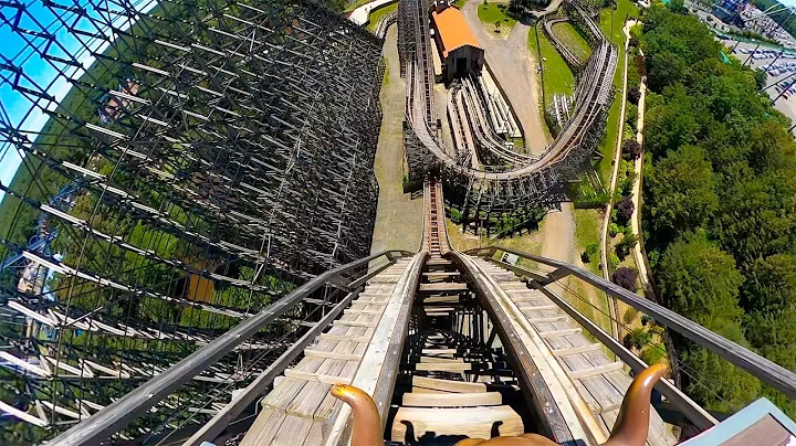 El Toro Roller Coaster! 4K Front Seat POV! Six Fla...