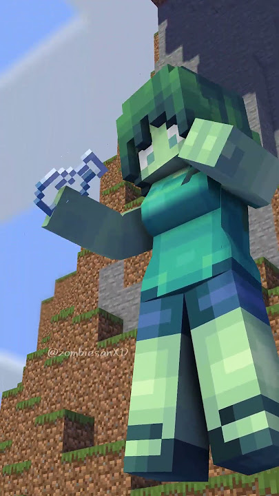 Minecraft Zombie Girl Falling - minecraft animation #shorts