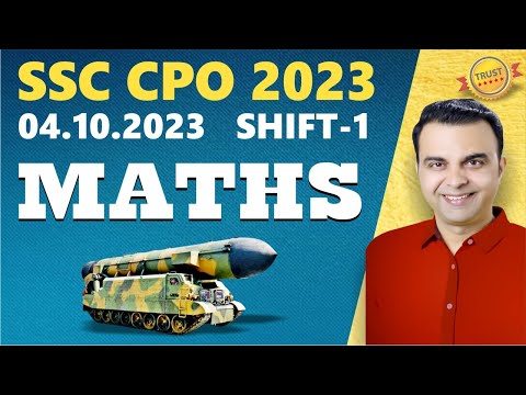 SSC CPO 2023 04 Oct Shift 01 Maths || Complete Set PYQs || Best Solution by RAJA SIR #ssccpo2023