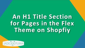 H1 Title Section for the Flex Theme in Shopify Stores