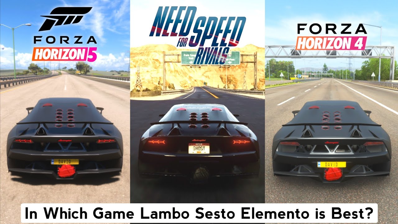 Lamborghini Sesto Elemento Sound & Top Speed - Forza Horizon 5 vs NFS Rivals vs Forza Horizon 4